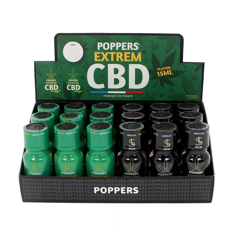 Extrem CBD Présentoir 18 Poppers 15ml│Lepoppers.com