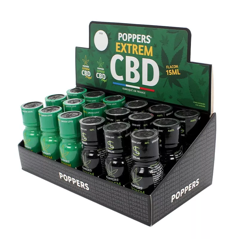 18  Poppers 15ml Présentoir : Extrem CBD │Lepoppers.com